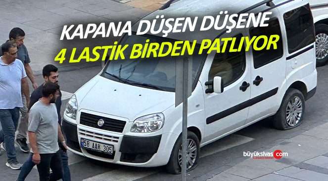 Sivas’ta hastane kapanına düşen düşene… 4 lastik birden patlıyor