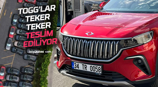Fabrikadan çıkan Togg’lar yeni sahiplerini bekliyor