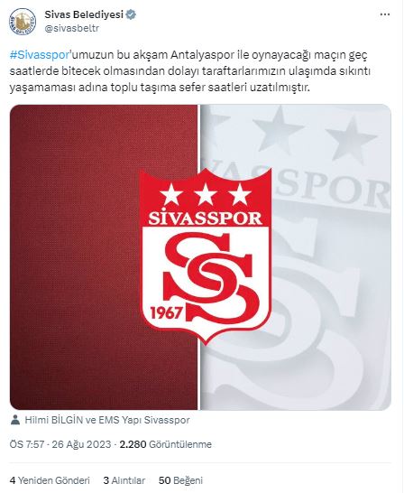 Son Dakika! Sivas Belediyesi O Saatlerin Uzatıldığını Açıkladı!