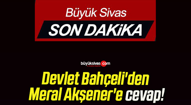 Devlet Bahçeli’den Meral Akşener’e cevap!