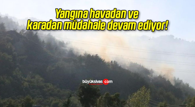 Yangına havadan ve karadan müdahale devam ediyor!