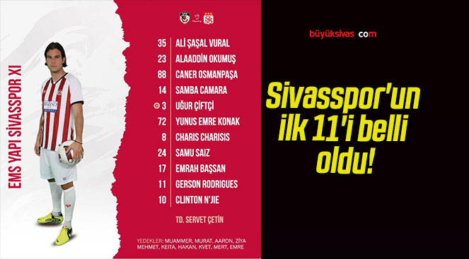 Sivasspor’un ilk 11’i belli oldu!