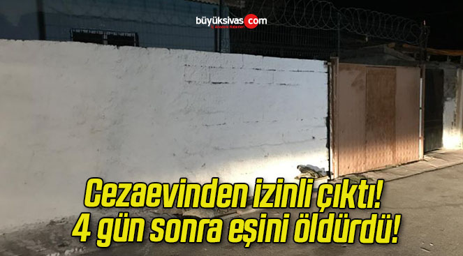 Cezaevinden izinli çıktı! 4 gün sonra eşini öldürdü!