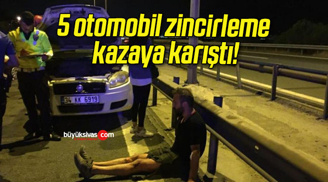 5 otomobil zincirleme kazaya karıştı!