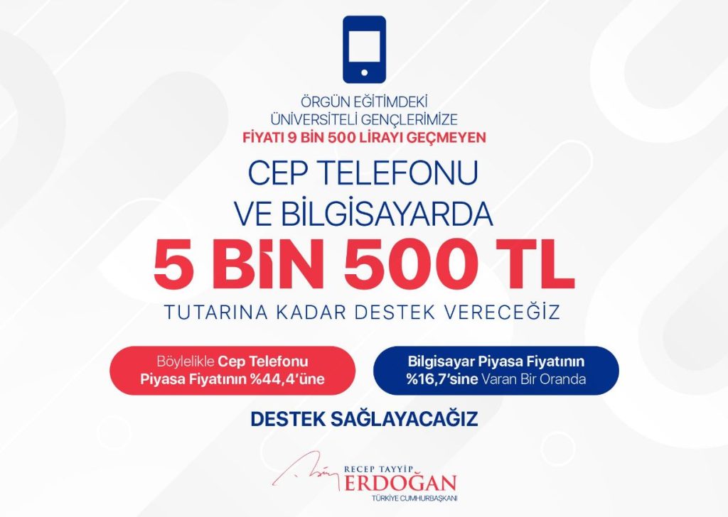 Cumhurbaşkanı Erdoğan gençlere vergisiz telefonun ayrıntılarını açıkladı!