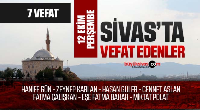 Sivas Aramızdan Ayrılanlar – Sivas’ta Ölenler –12 Ekim 2023