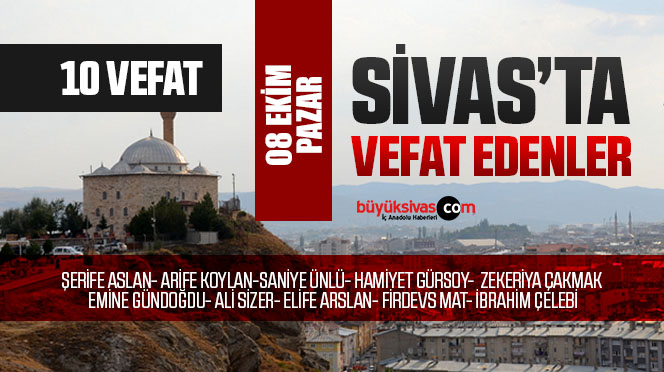 Sivas Aramızdan Ayrılanlar – Sivas’ta Ölenler –08 Ekim 2023