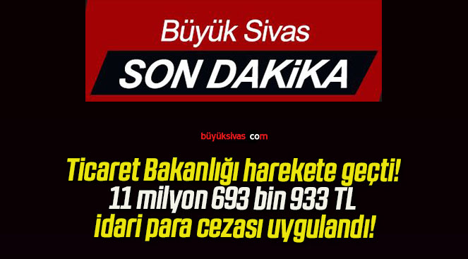 Ticaret Bakanlığı harekete geçti! 11 milyon 693 bin 933 TL idari para cezası uygulandı!