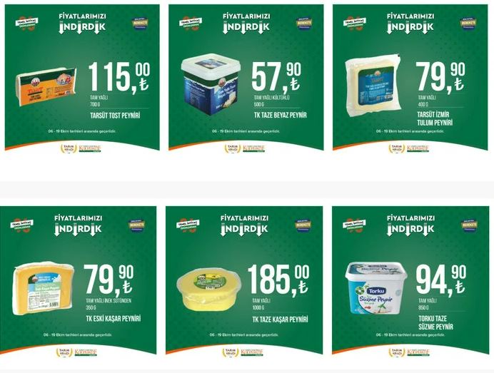 Tarım Kredi marketlerde yağ 39.00, kıyma 96.90, tavuk 51.90 TL