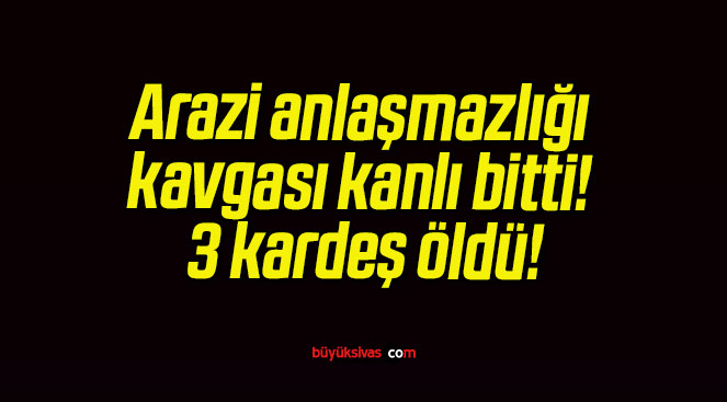 Arazi anlaşmazlığı kavgası kanlı bitti! 3 kardeş öldü!