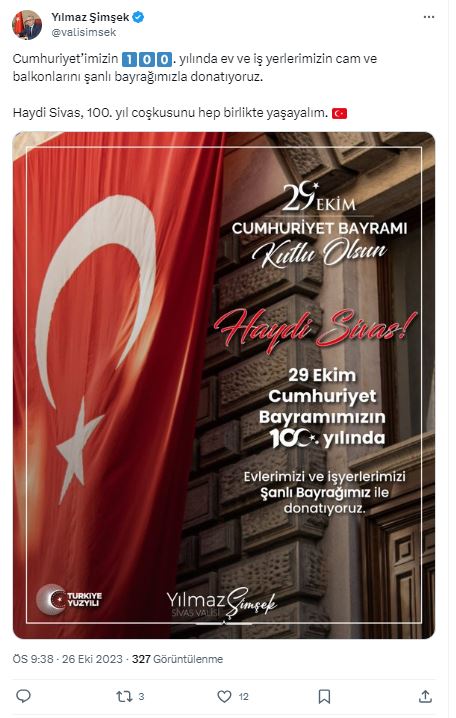 Vali Şimşek’ten Sivas’a Mesaj Var! Haydi Sivas!