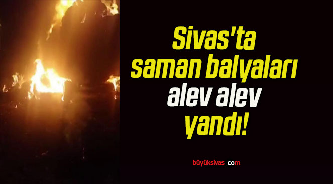 Sivas’ta saman balyaları alev alev yandı!