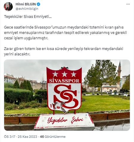 Sivasspor Logosunu Kıran Şahıs Yakalandı!