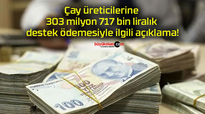 Çay üreticilerine 303 milyon 717 bin liralık destek ödemesiyle ilgili açıklama!