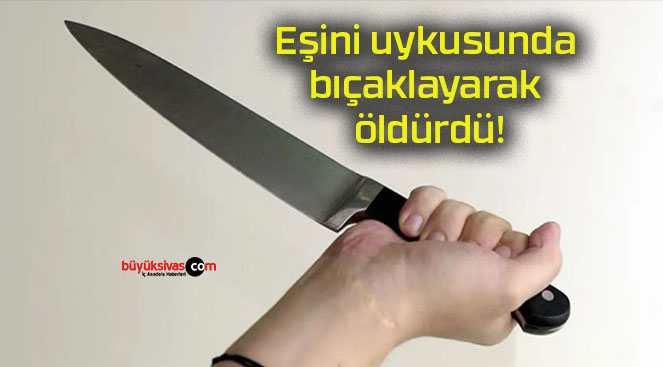 Eşini uykusunda bıçaklayarak öldürdü!