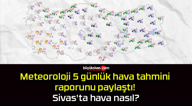 Meteoroloji 5 günlük hava tahmini raporunu paylaştı! Sivas’ta hava nasıl?