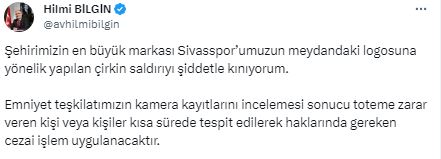 Başkan Bilgin’den Meydandaki Kırılan Sivasspor Logosuyla İlgili Açıklama!