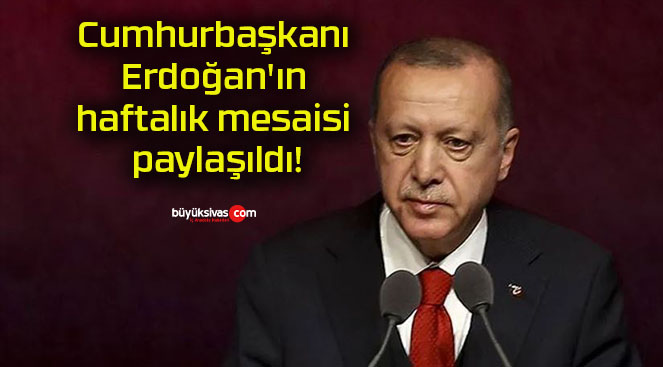 Cumhurbaşkanı Erdoğan’ın haftalık mesaisi paylaşıldı!