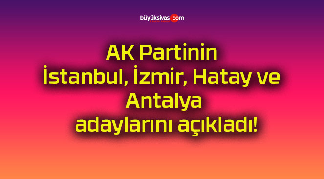 AK Partinin İstanbul, İzmir, Hatay ve Antalya adaylarını açıkladı!