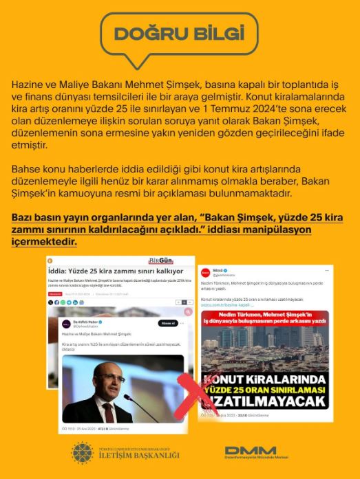 Mehmet Şimşek yüzde 25 kira zammı sınırının kaldırılacağını açıkladı! İddiası yalanlandı!