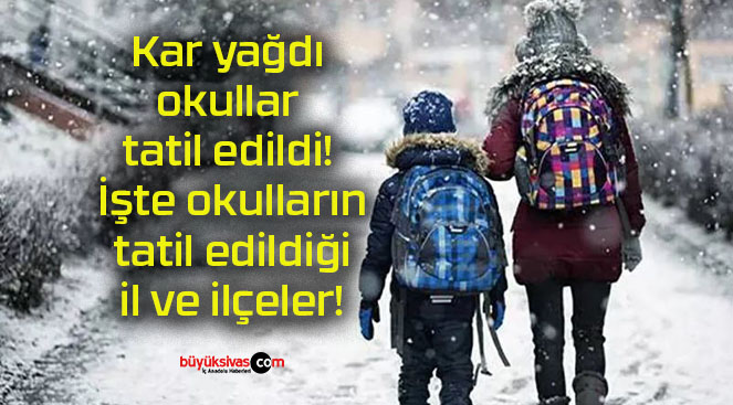 Kar yağdı okullar tatil edildi! İşte okulların tatil edildiği il ve ilçeler!