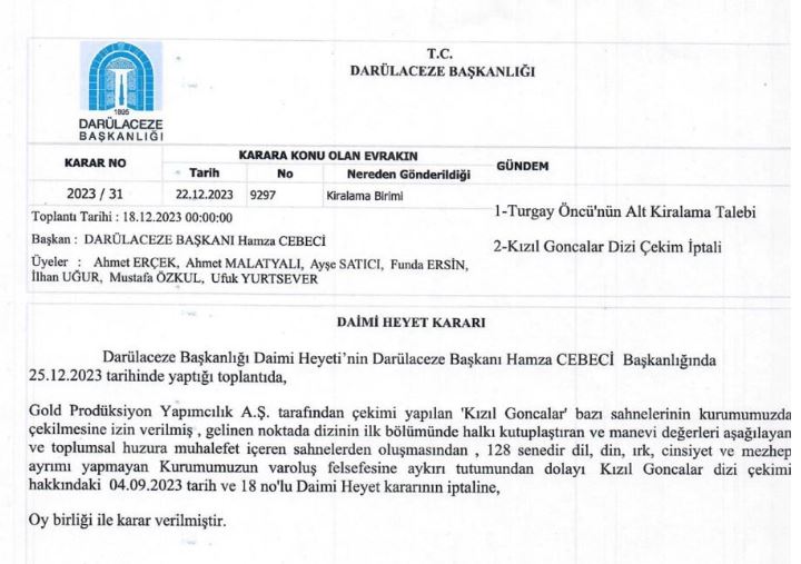 Fox TV Kızıl Goncalar Dizisi Çekimleri İptal Edildi