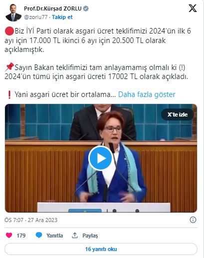 İYİ Parti zammı beğenmedi! Yılın yarısı gelmeden eriyip gider!