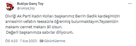 Acı Haberi Milletvekili Rukiye Toy Duyurdu!