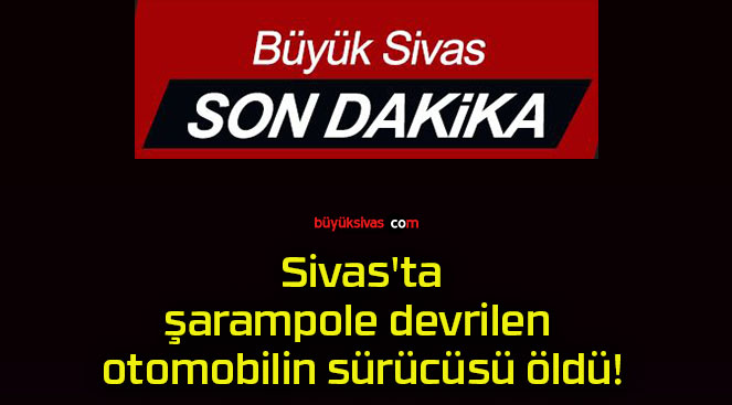 Sivas’ta şarampole devrilen otomobilin sürücüsü öldü!