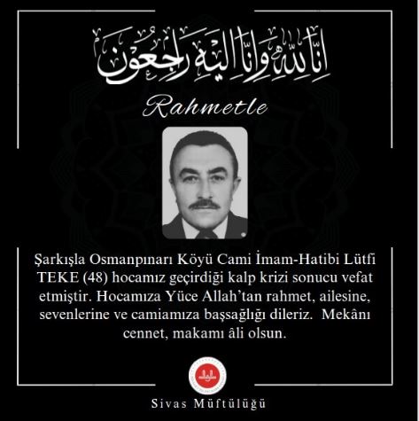 Sivas’ta İmam Kalp Krizi Geçirdi! Hayatını Kaybetti!