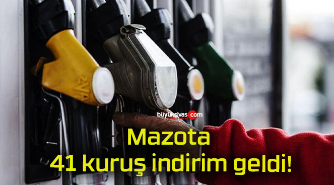 Mazota 41 kuruş indirim geldi!