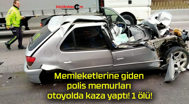 Memleketlerine giden polis memurları otoyolda kaza yaptı! 1 ölü!