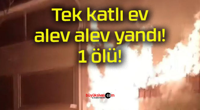 Tek katlı ev alev alev yandı! 1 ölü!