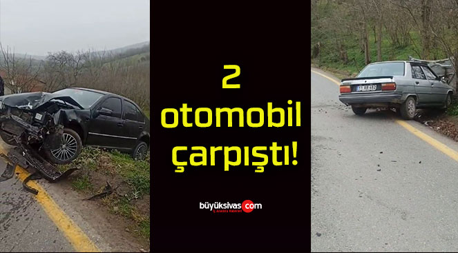 2 otomobil çarpıştı!