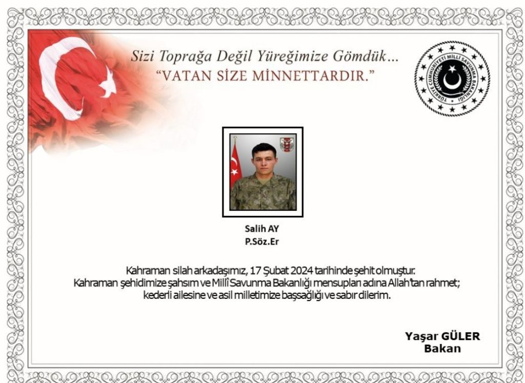 Pençe-Kilit Operasyonu bölgesinde 1 asker şehit oldu!