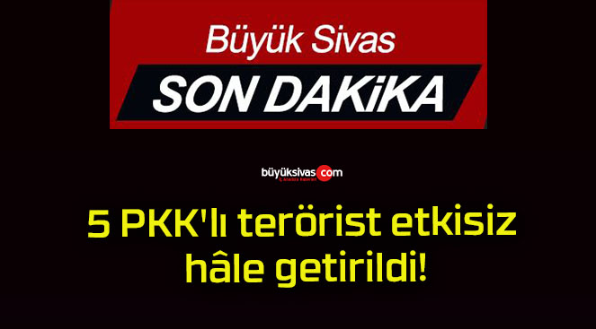 5 PKK’lı terörist etkisiz hâle getirildi!