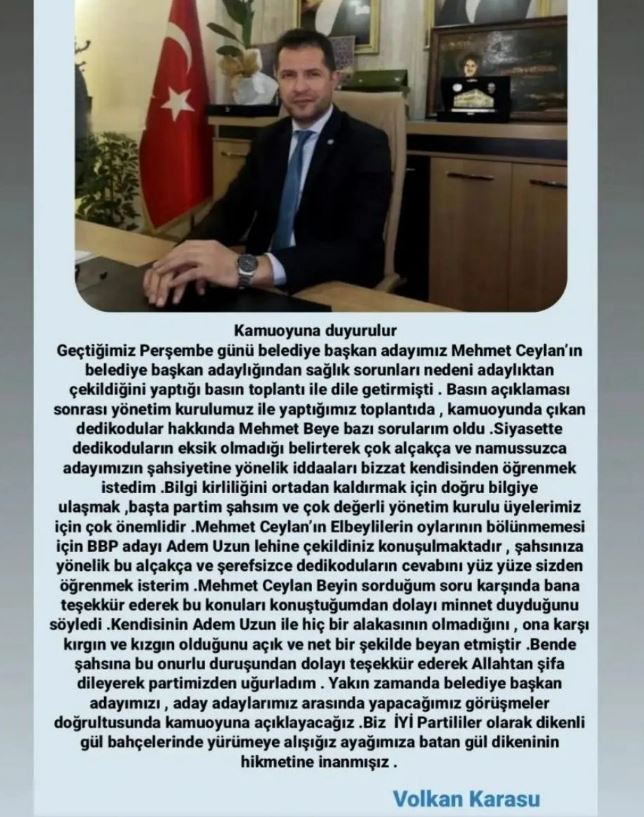 “Mehmet Ceylan, Adem Uzun için adaylıktan çekilmedi! Üstelik Adem Uzun’a kızgın olduğunu söyledi” İŞTE KIRGINLIĞIN FOTOĞRAFI!