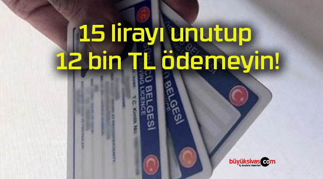 15 lirayı unutup 12 bin TL ödemeyin!