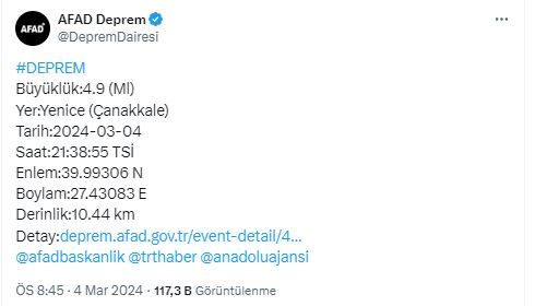 İstanbul’da hissedilen bir deprem oldu!