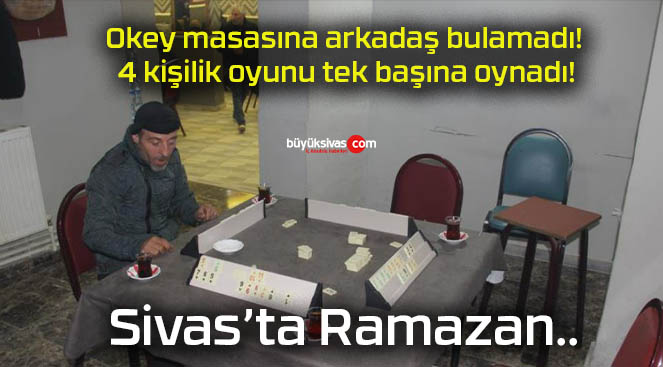 Okey masasına arkadaş bulamadı! 4 kişilik oyunu tek başına oynadı!