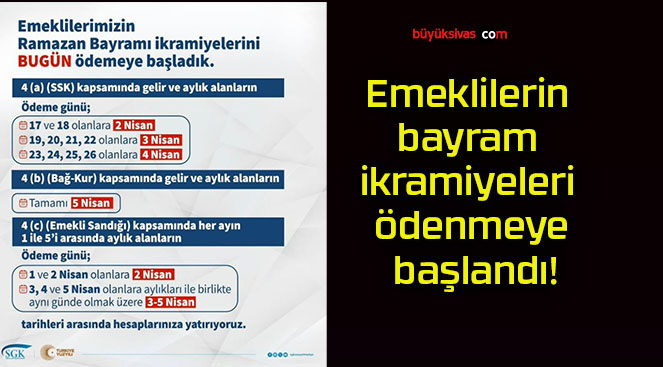 Emeklilerin bayram ikramiyeleri ödenmeye başlandı!