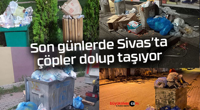 Son günlerde Sivas’ta çöpler dolup taşıyor