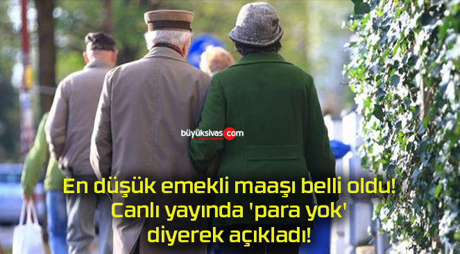 En düşük emekli maaşı belli oldu! Canlı yayında ‘para yok’ diyerek açıkladı!