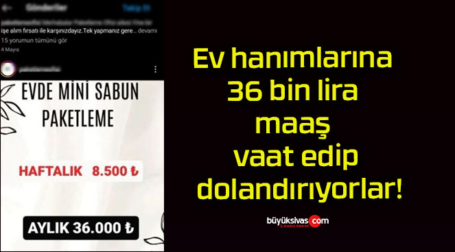 Ev hanımlarına 36 bin lira maaş vaat edip dolandırıyorlar!
