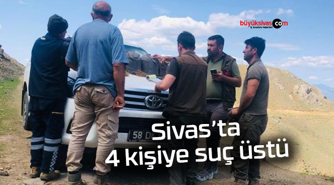 Sivas’ta yasadışı avlanan 4 kişi suçüstü yakalandı