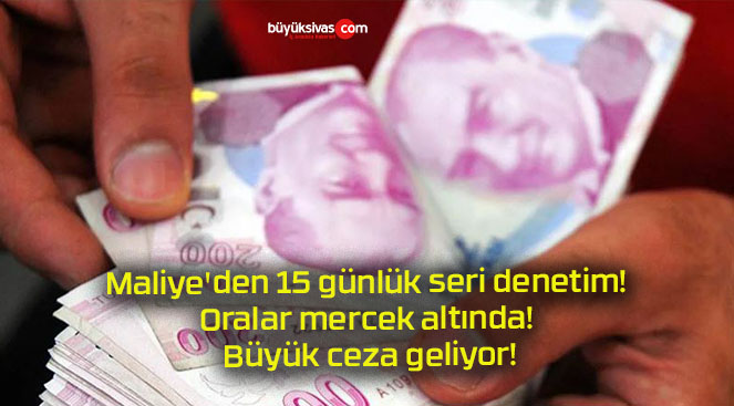 Maliye’den 15 günlük seri denetim! Oralar mercek altında! Büyük ceza geliyor!
