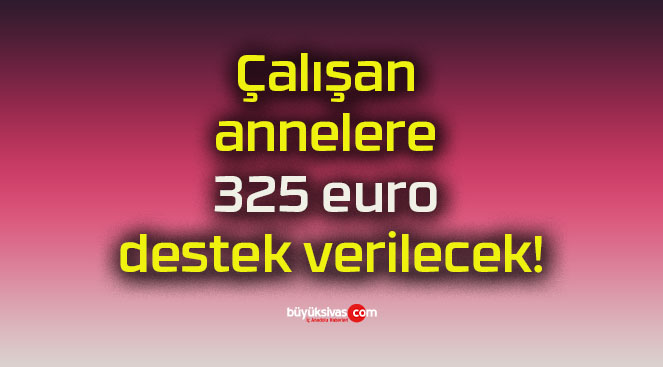 Çalışan annelere 325 euro destek verilecek!