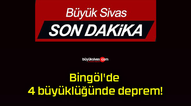 Bingöl’de 4 büyüklüğünde deprem!