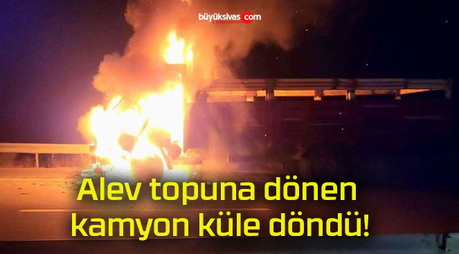 Alev topuna dönen kamyon küle döndü!