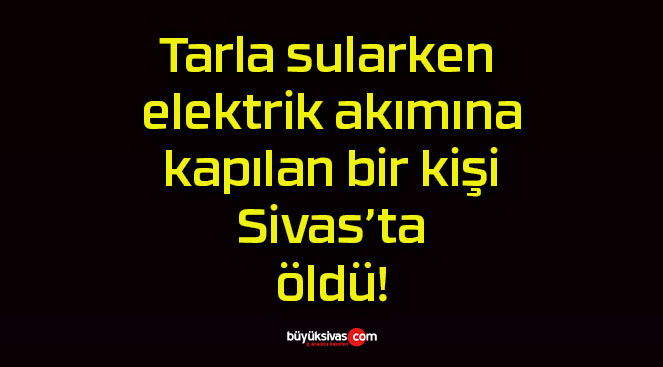 Tarla sularken elektrik akımına kapılan bir kişi öldü!